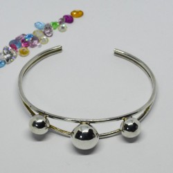 Pulsera de plata tres esferas